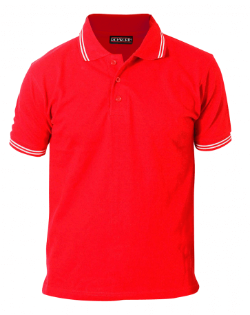 Red with Double White Tipping Premium Polo T-shirt - Collar - Polos - T Shirts - CORPORATE